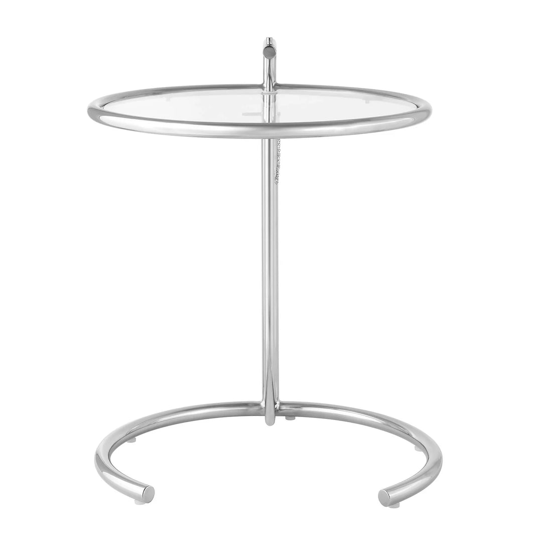 Mesa lateral con vidrio templado redondo Oriol