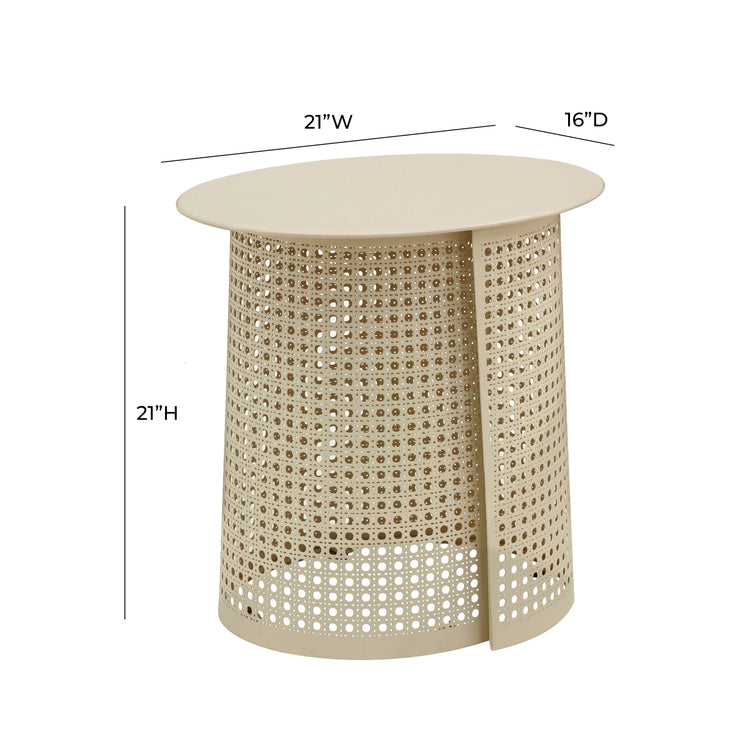 Mesa lateral crema May dimensiones.