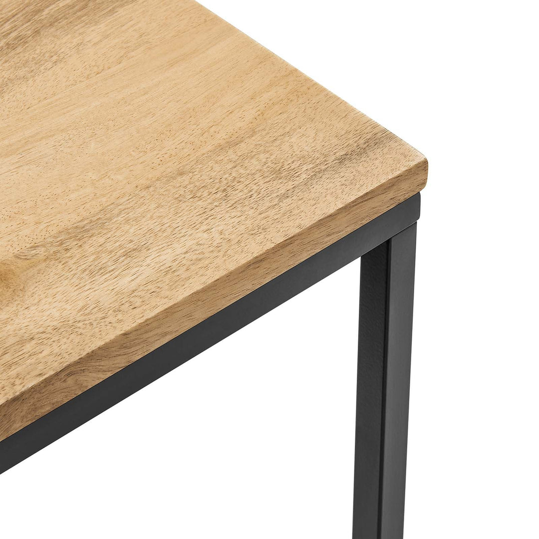 Mesa lateral cuadrada de madera y metal Elmer