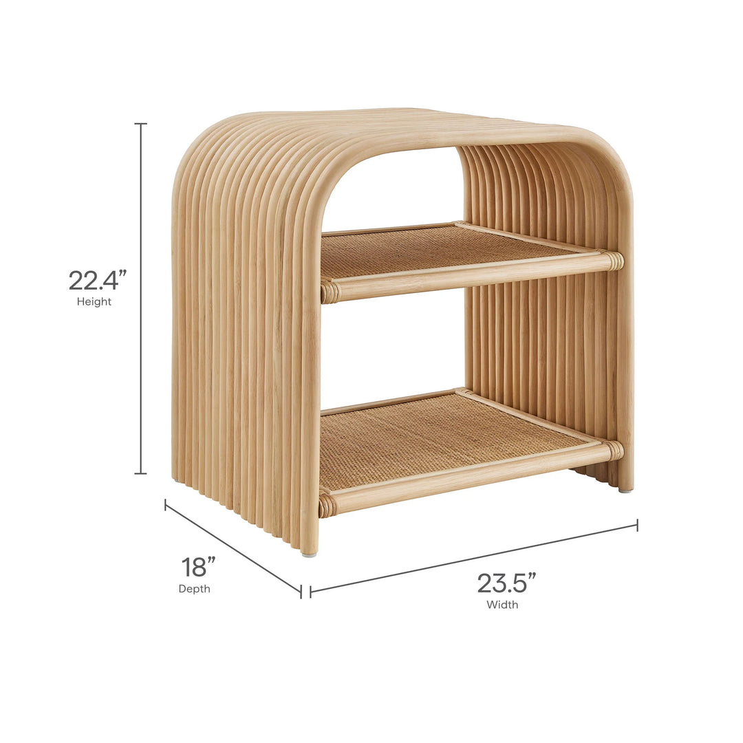 Mesa lateral curva de ratán Laziel