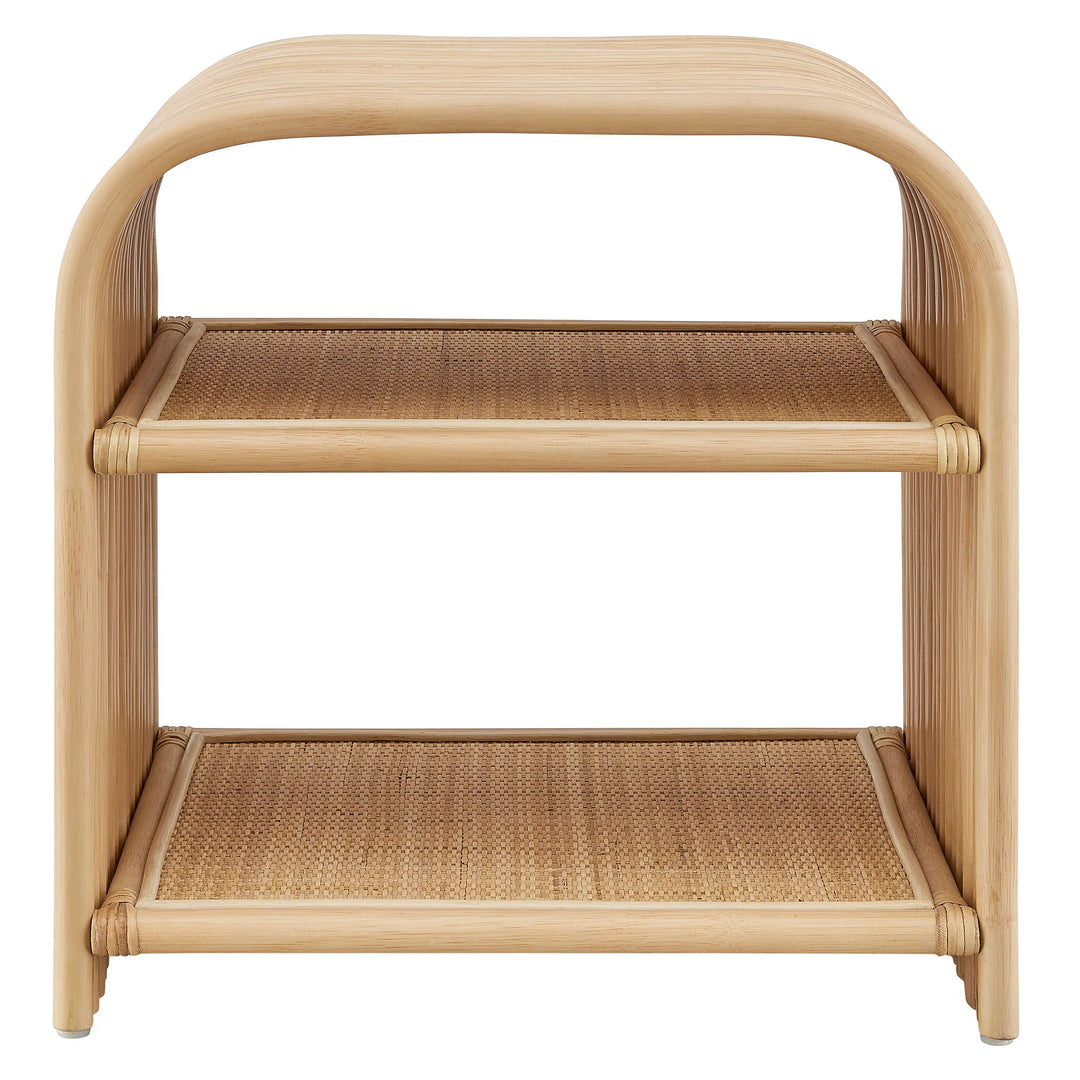 Mesa lateral curva de ratán Laziel