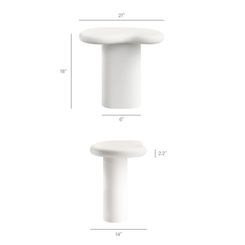 Mesa lateral curveado para exteriores Eithan