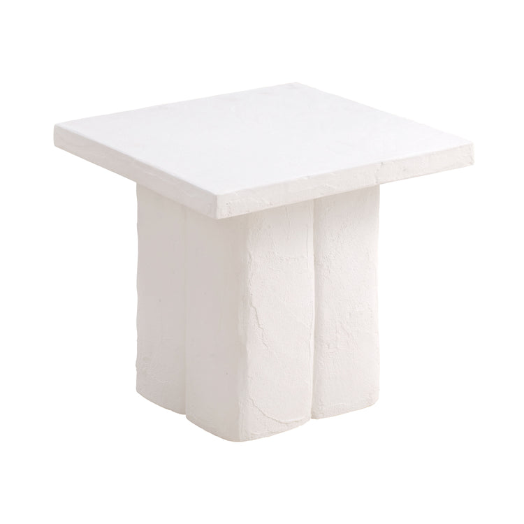 Mesa lateral de concreto blanco Tariq apto para exteriores