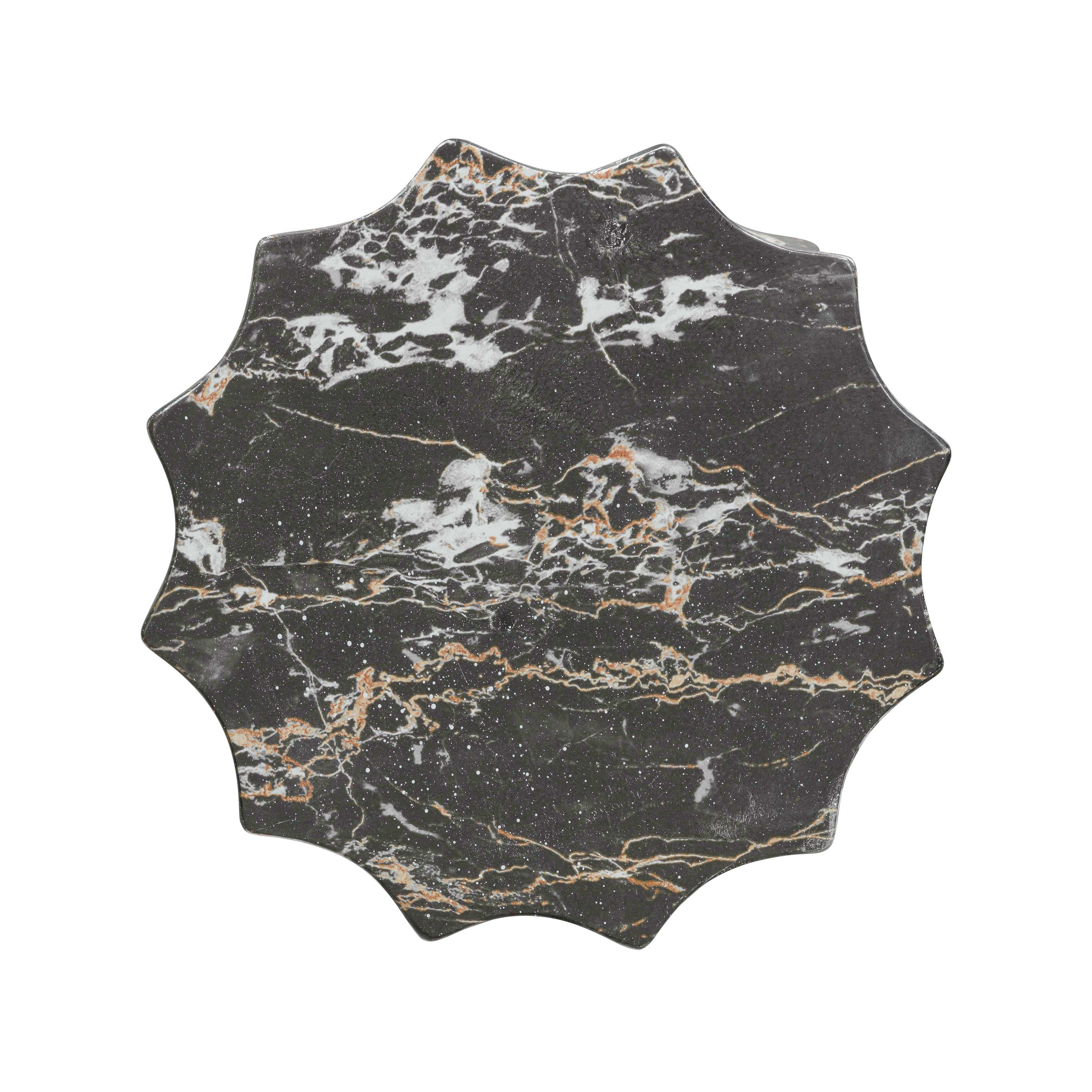 Mesa lateral de concreto imitación mármol negro Xococ superficie.