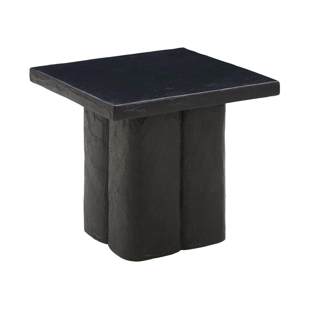 Mesa lateral de concreto negro Tariq apto para exteriores