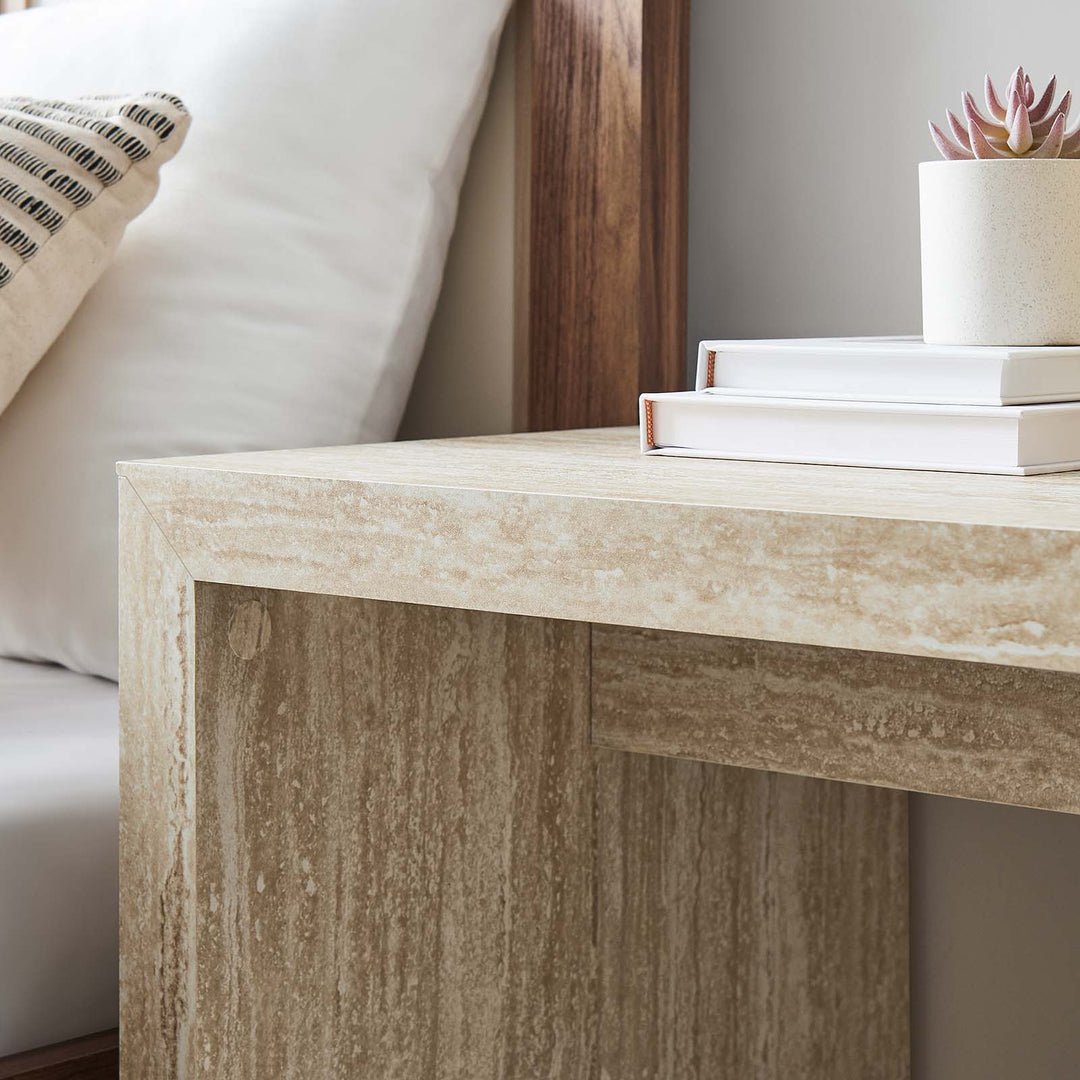 Mesa lateral de imitación Travertino Maidy