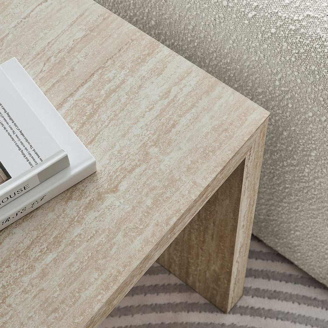 Mesa lateral de imitación Travertino Maidy