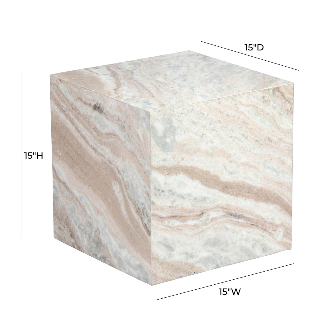 Mesa lateral de mármol Krishna