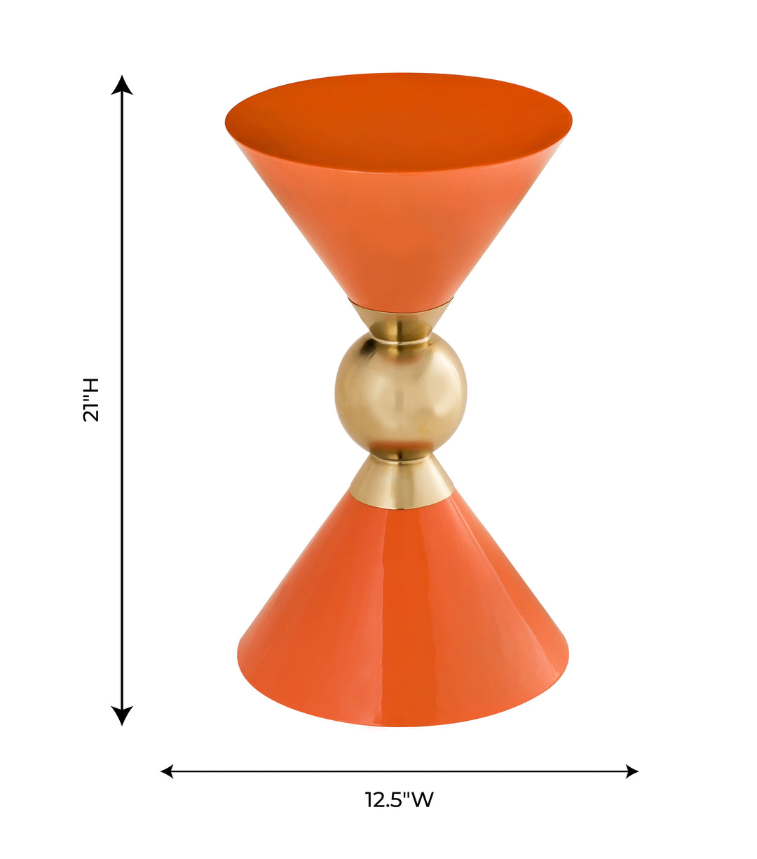 Mesa lateral naranja Valen dimensiones.