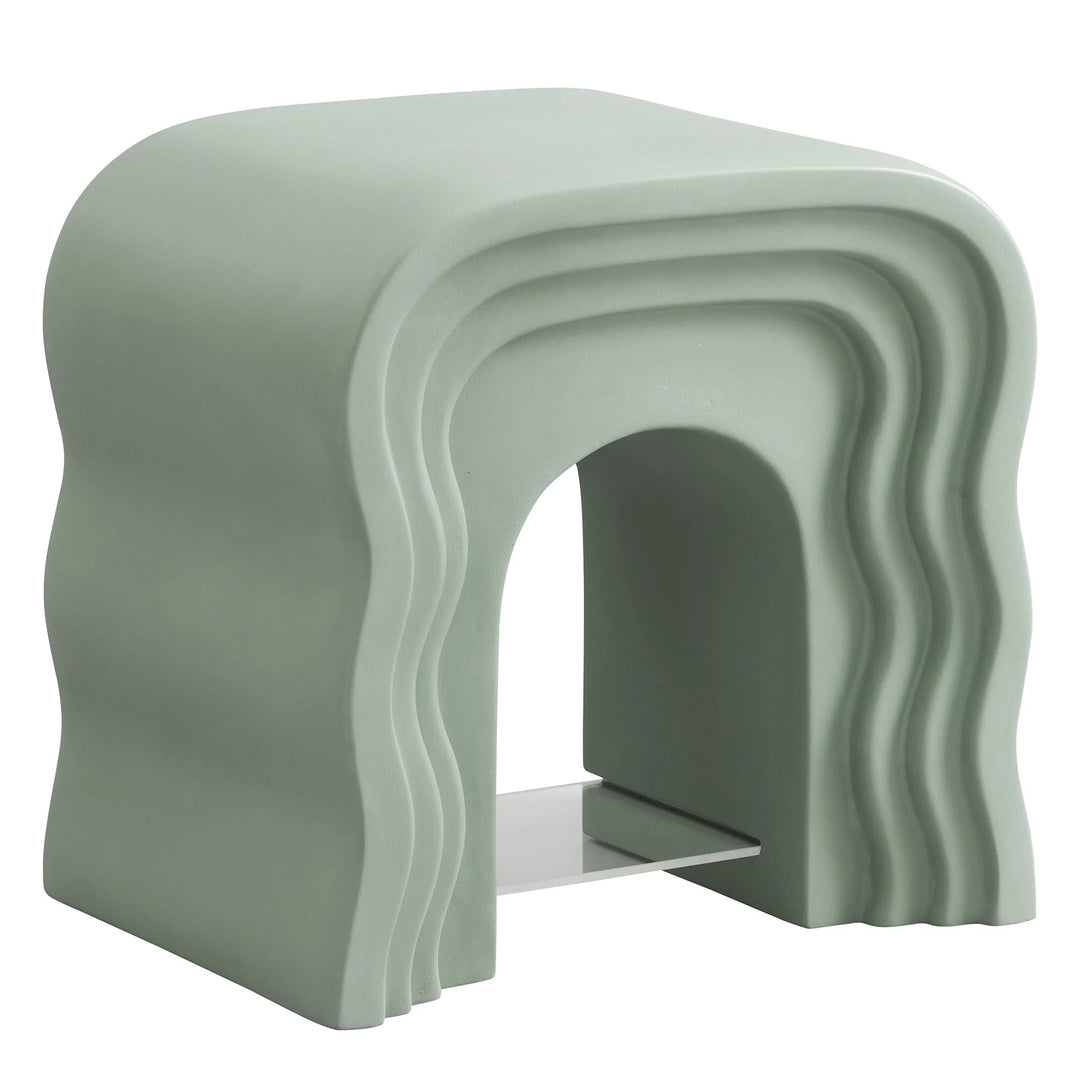 Mesa lateral ondulado Ringo color verde pistacho.