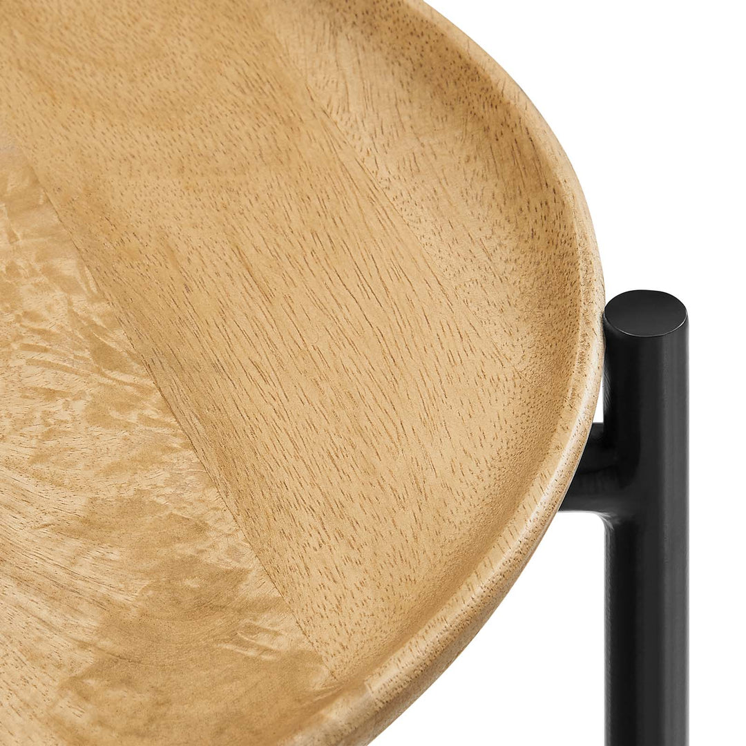 Mesa lateral redonda de madera y metal Elmer