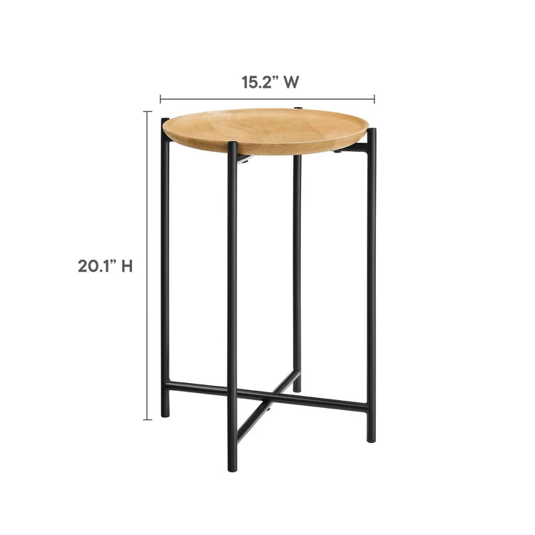 Mesa lateral redonda de madera y metal Elmer dimensiones.