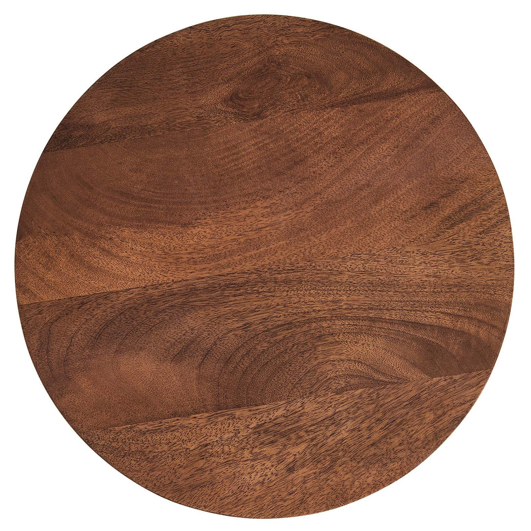 Mesa lateral redonda de madera y metal Percy