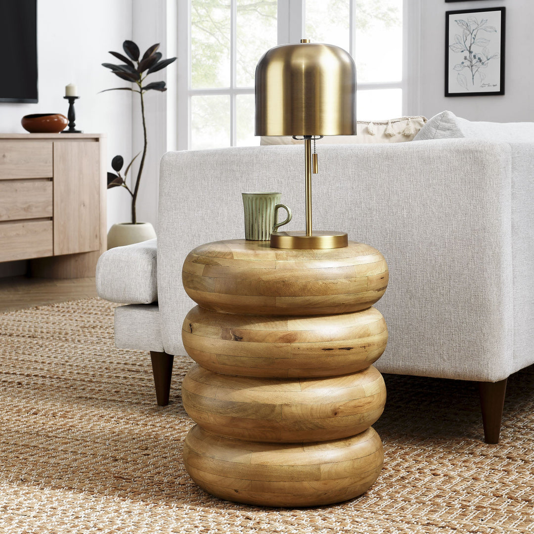 Mesa lateral curva apiladas de madera Vidal