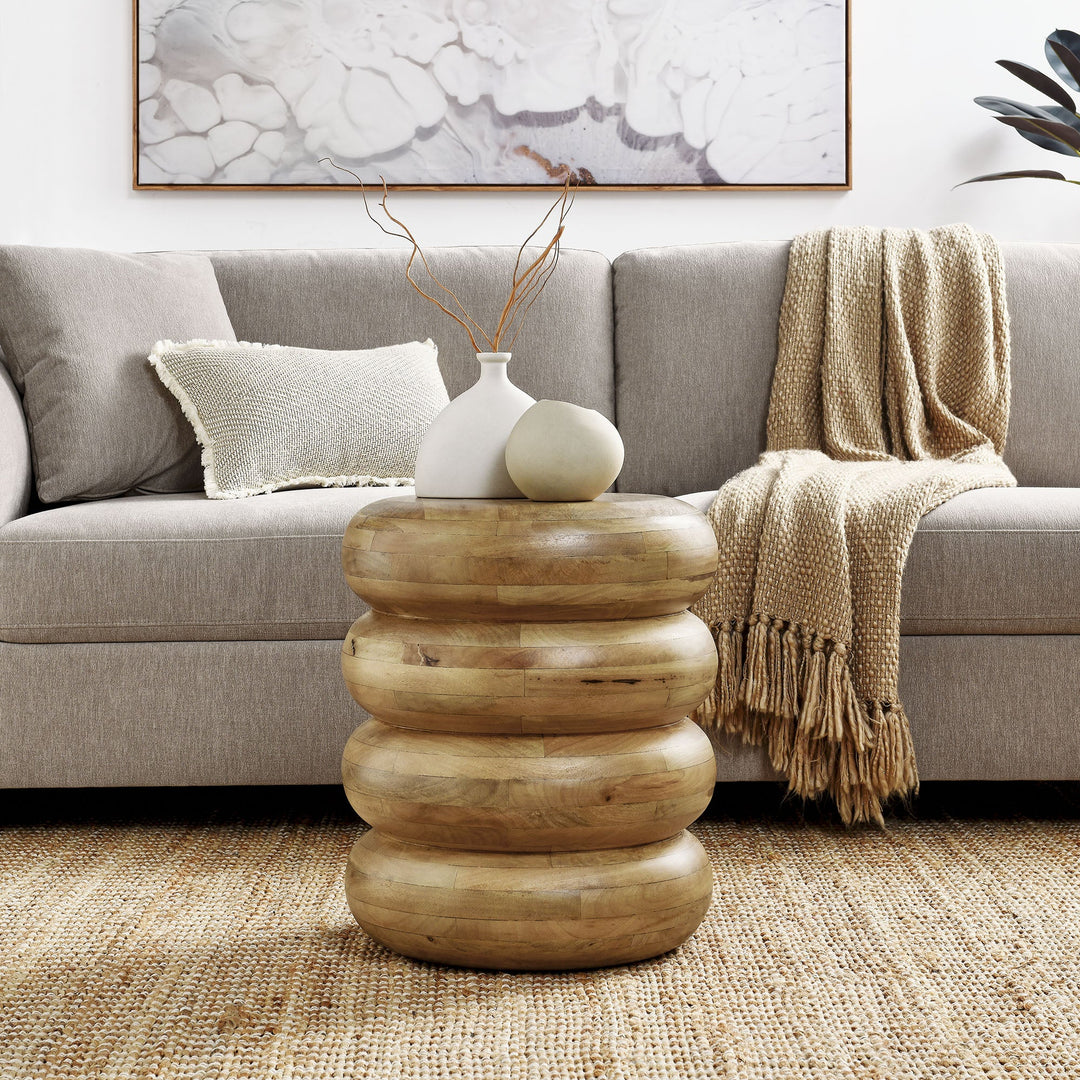Mesa lateral curva apiladas de madera Vidal