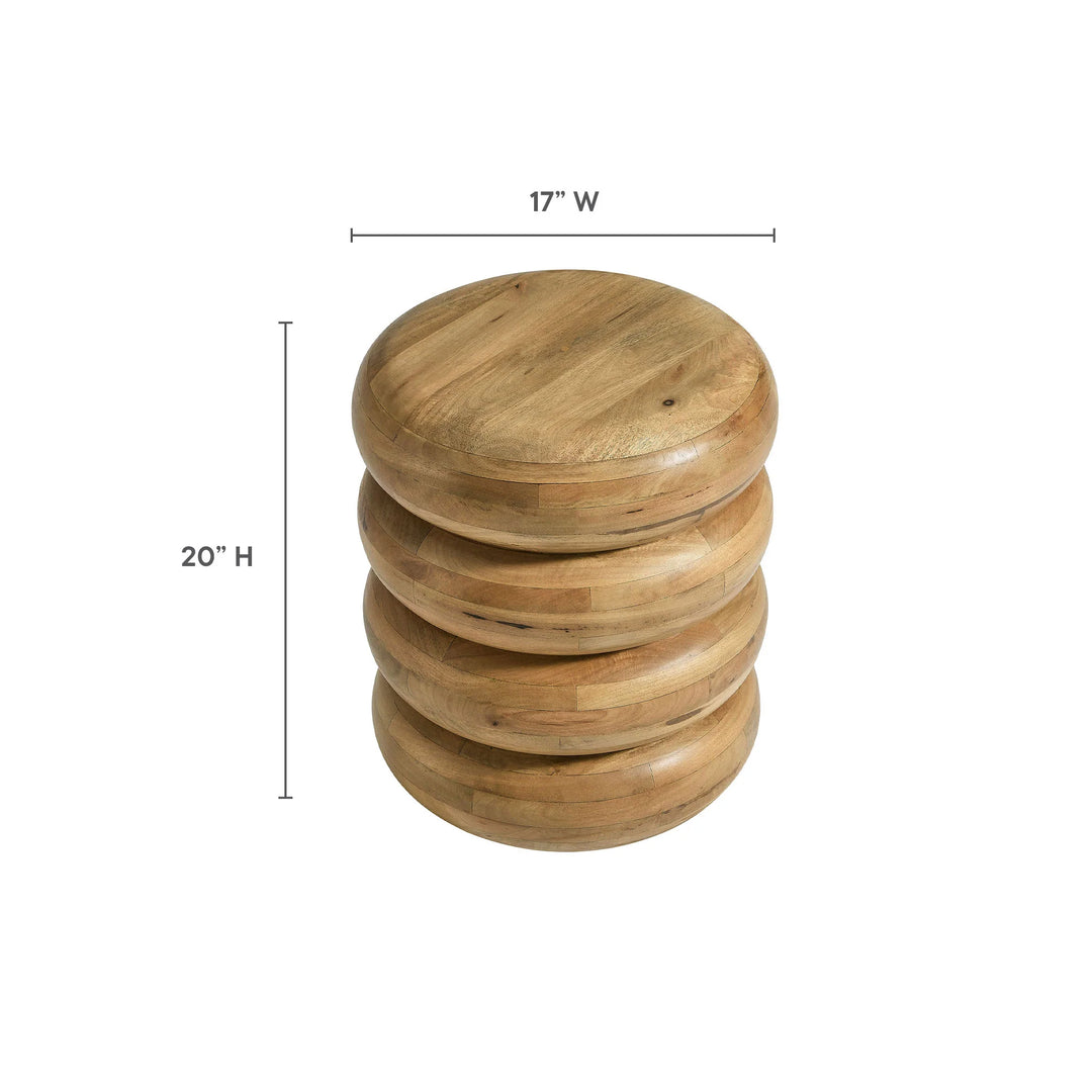 Mesa lateral curva apiladas de madera Vidal