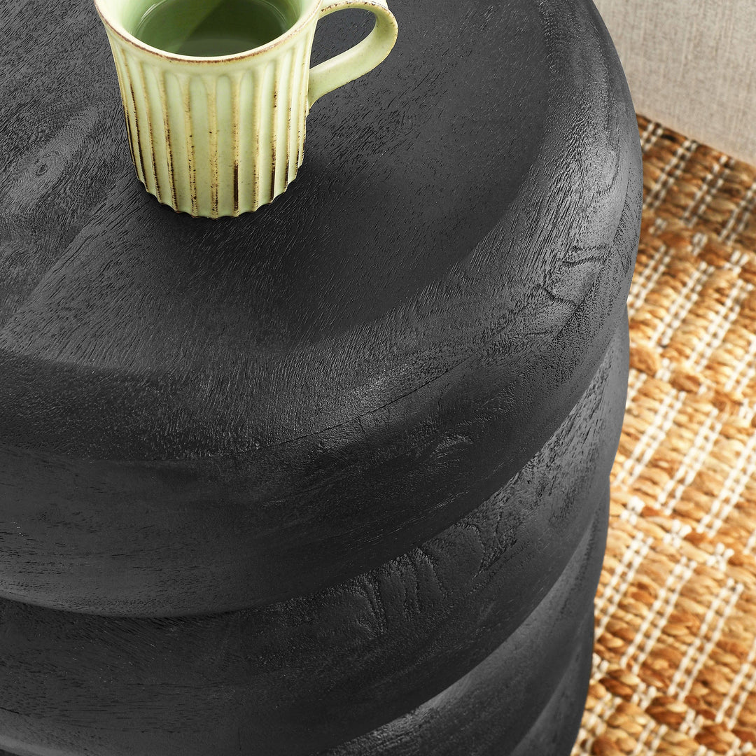 Mesa lateral curva apiladas de madera Vidal