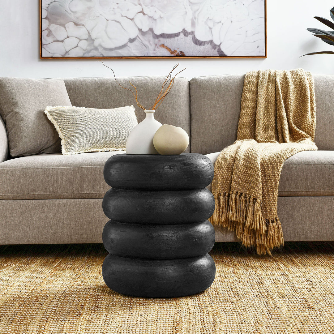Mesa lateral curva apiladas de madera Vidal
