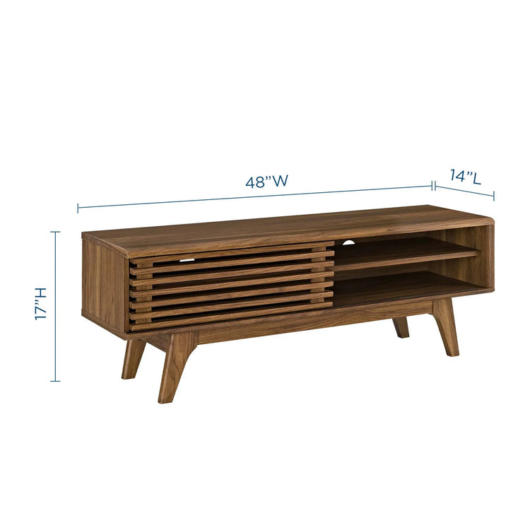 Mueble de 48” para TV Niklas color nogal dimensiones.