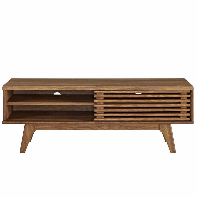 Mueble de 48” para TV Niklas color nogal de frente.