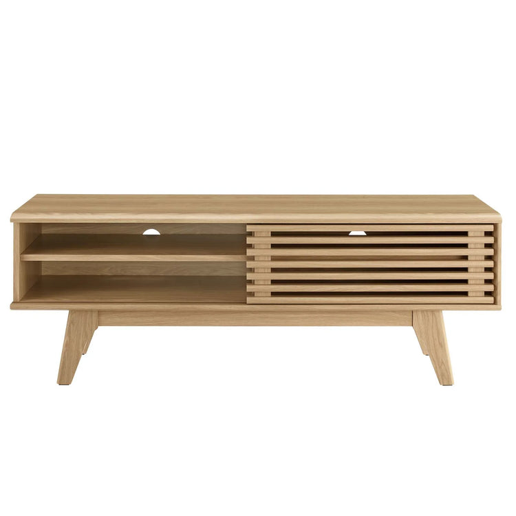 Mueble de 48” para TV Niklas color roble de frente.