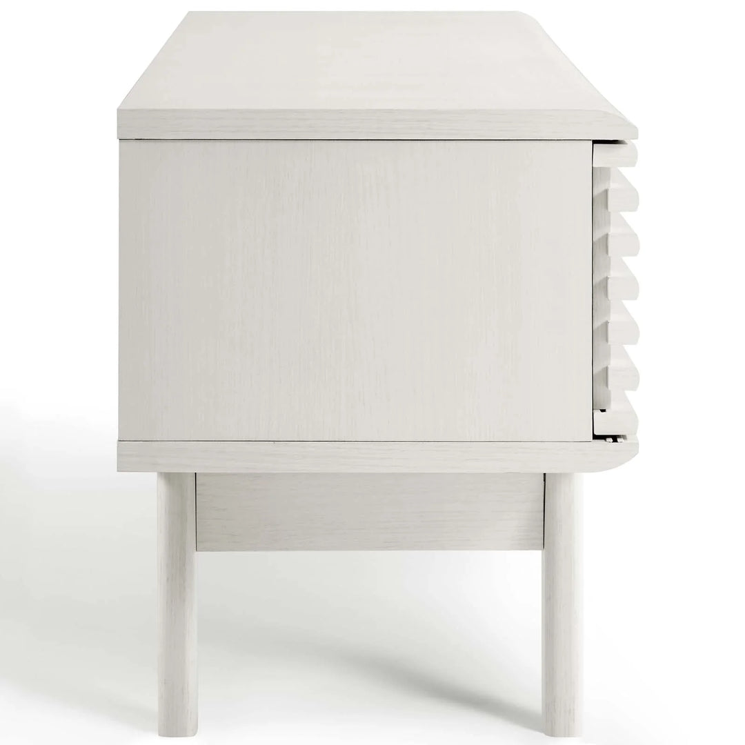 Mueble de 59" para TV Niklas color blanco de lado.