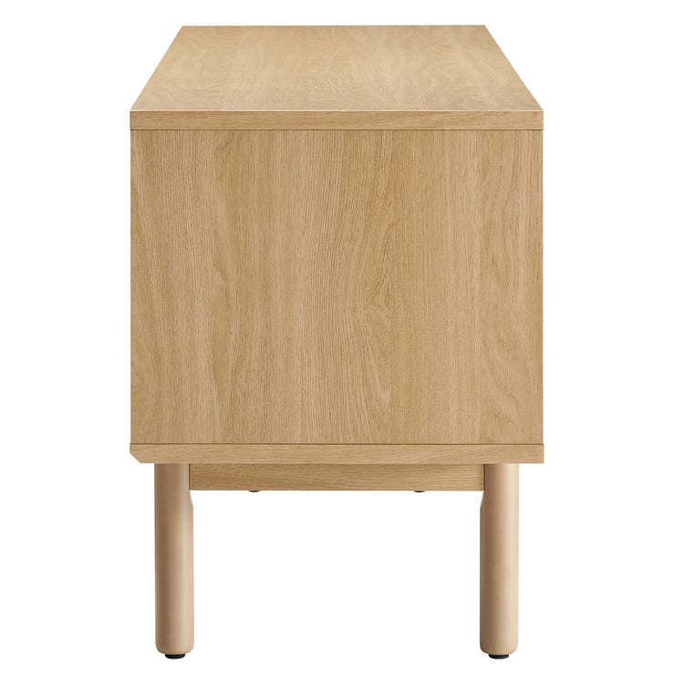 Mueble de 59” para TV con cuerda tejida Areu de lado.