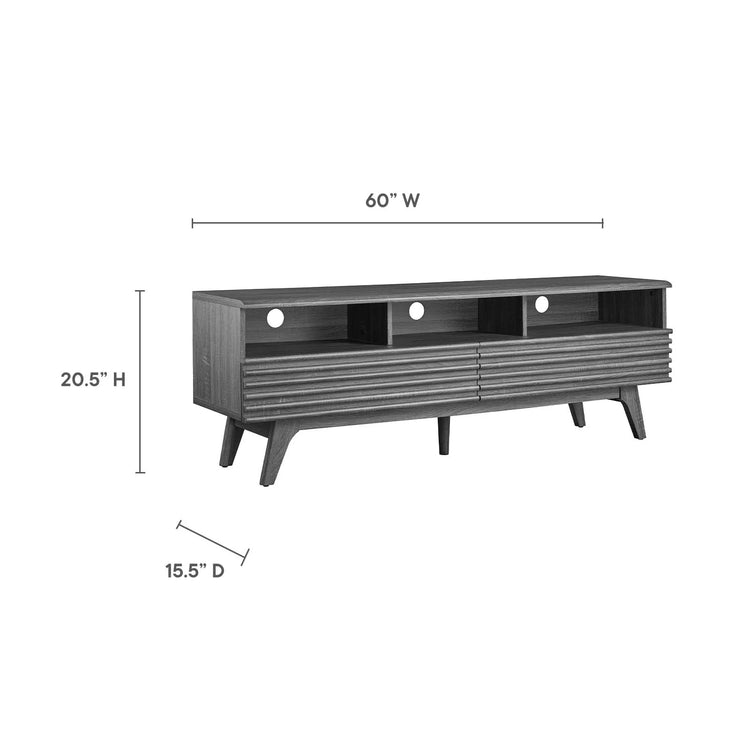 Mueble de 60” para TV Niklas color negro dimensiones.