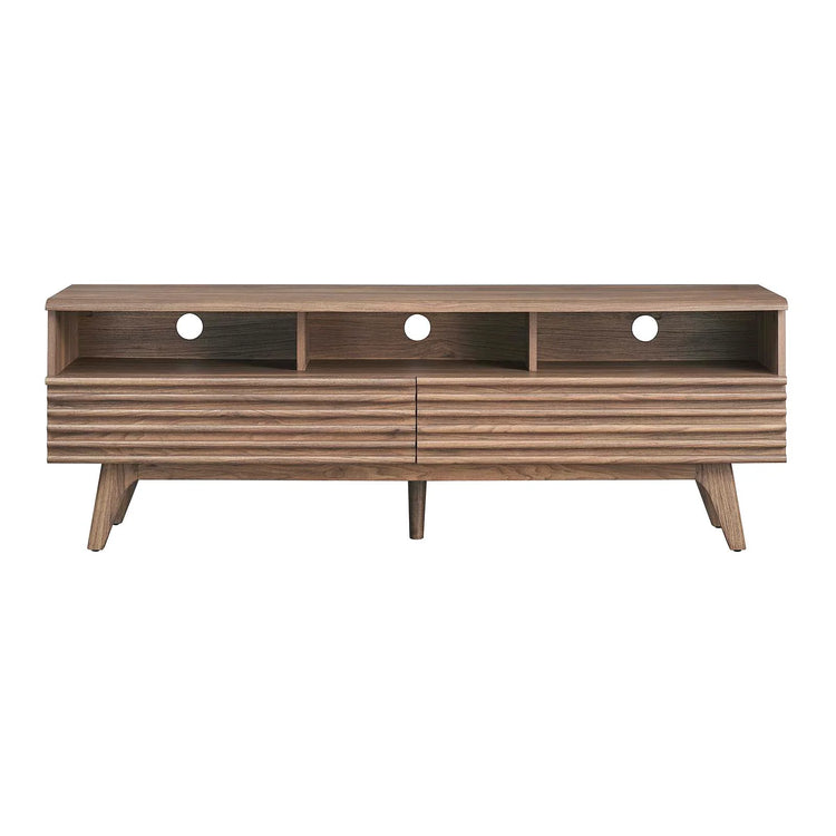 Mueble de 60” para TV Niklas color nogal de frente.