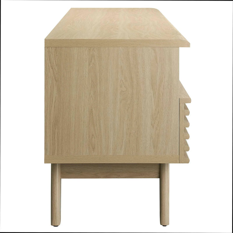 Mueble de 60” para TV Niklas color roble de lado.