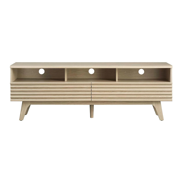 Mueble de 60” para TV Niklas color roble de frente.