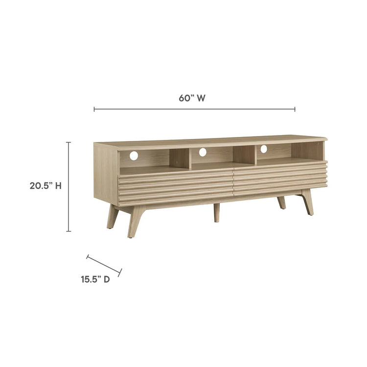Mueble de 60” para TV Niklas color roble dimensiones.