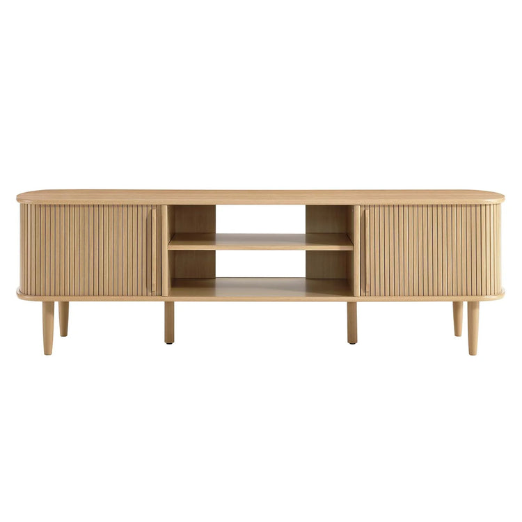 Mueble de 63” para TV Bart color roble de frente.