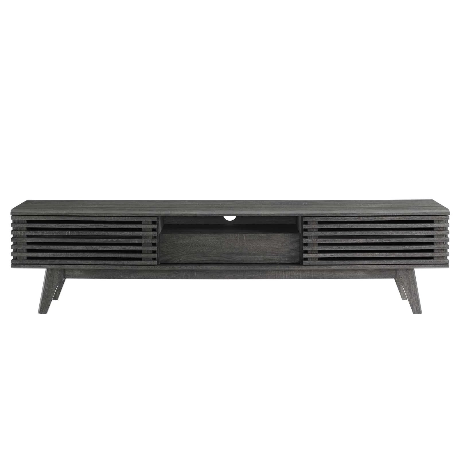 Mueble de 70” para TV Niklas color negro de frente.