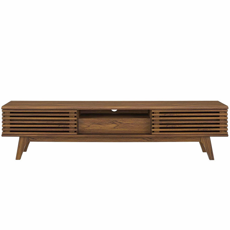 Mueble de 70” para TV Niklas color nogal de frente.