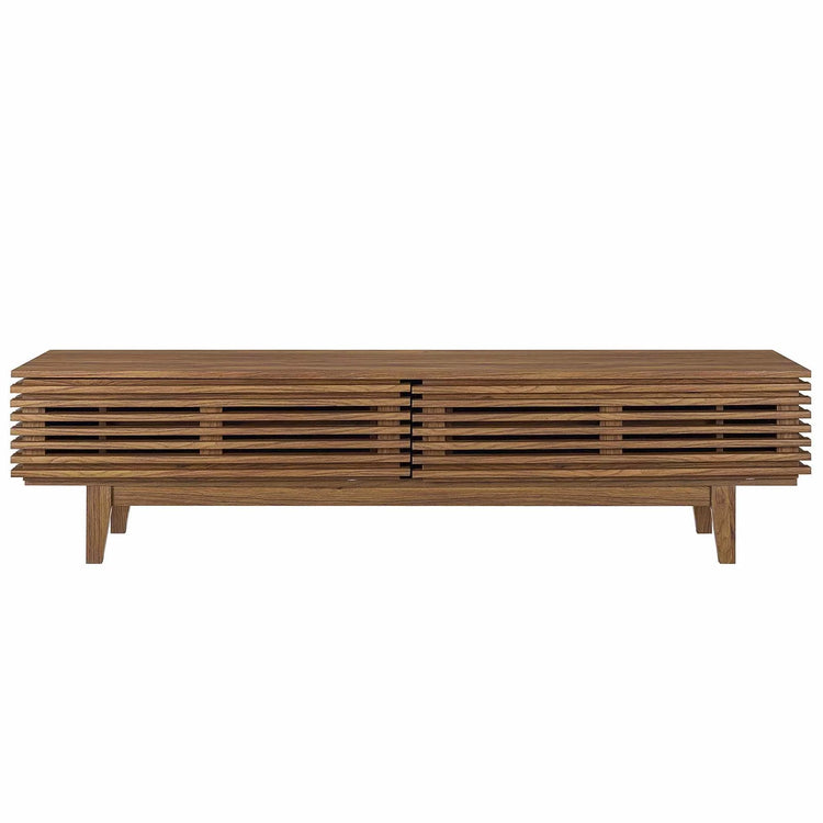Mueble de 71” para TV Niklas color nogal de frente.
