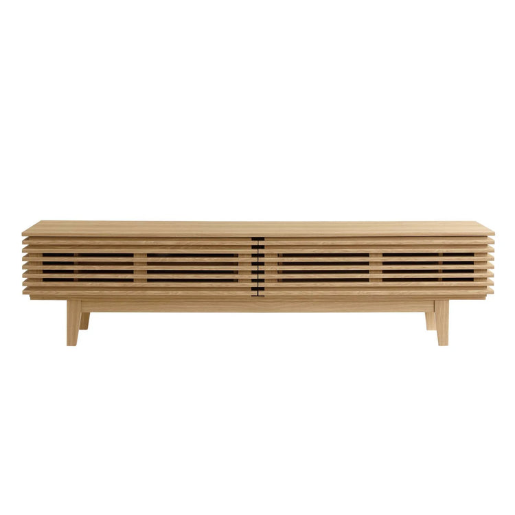 Mueble de 71” para TV Niklas color roble de frente.