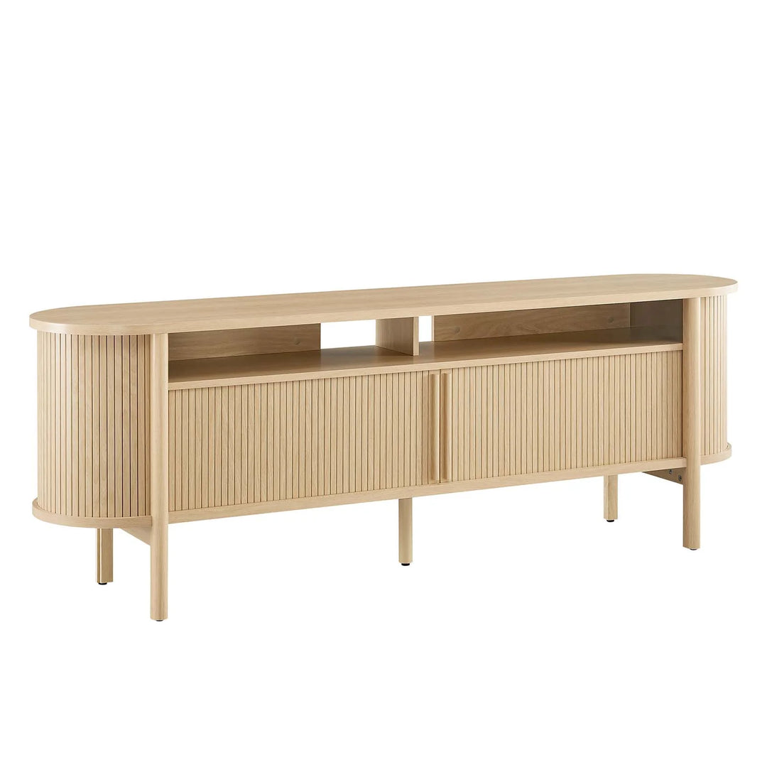 Mueble de 71” para TV con puertas deslizables Ankara color roble.