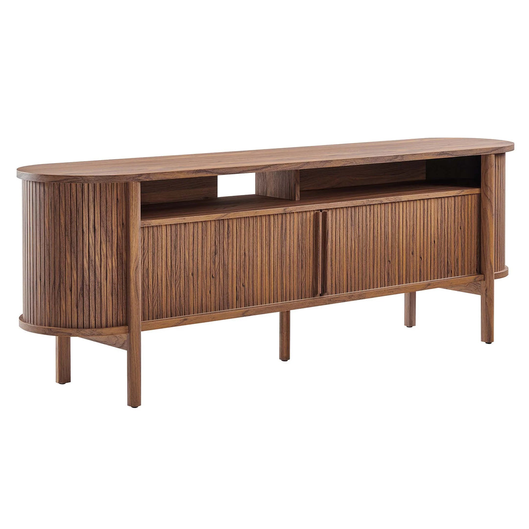 Mueble de 71” para TV con puertas deslizables Ankara color nogal.