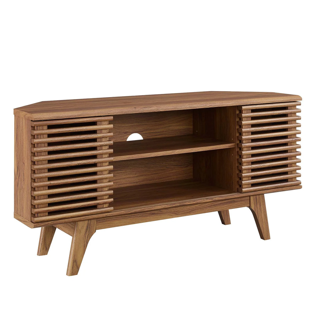 Mueble esquinero de 46” para TV Niklas color nogal.