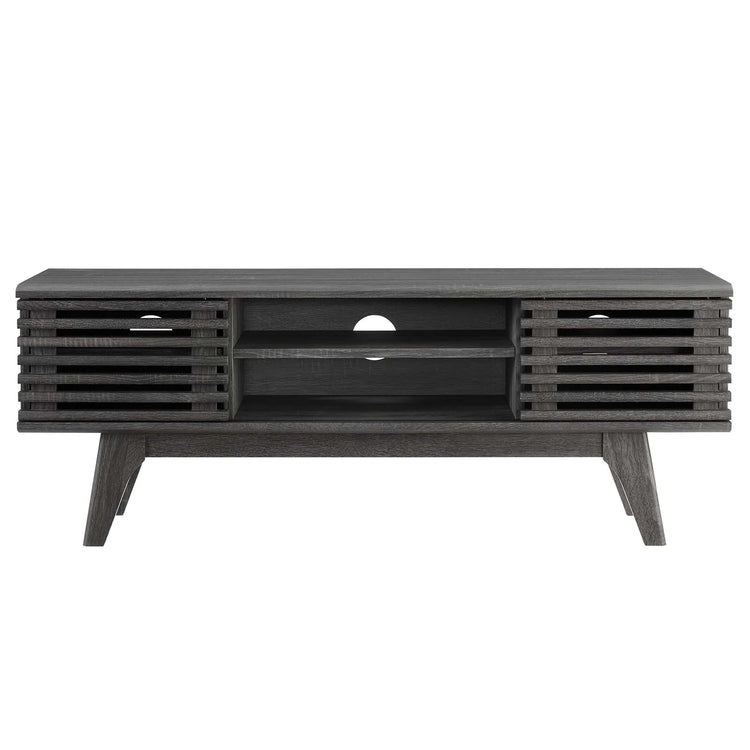 Mueble multimedia de 46” Niklas color negro de frente.