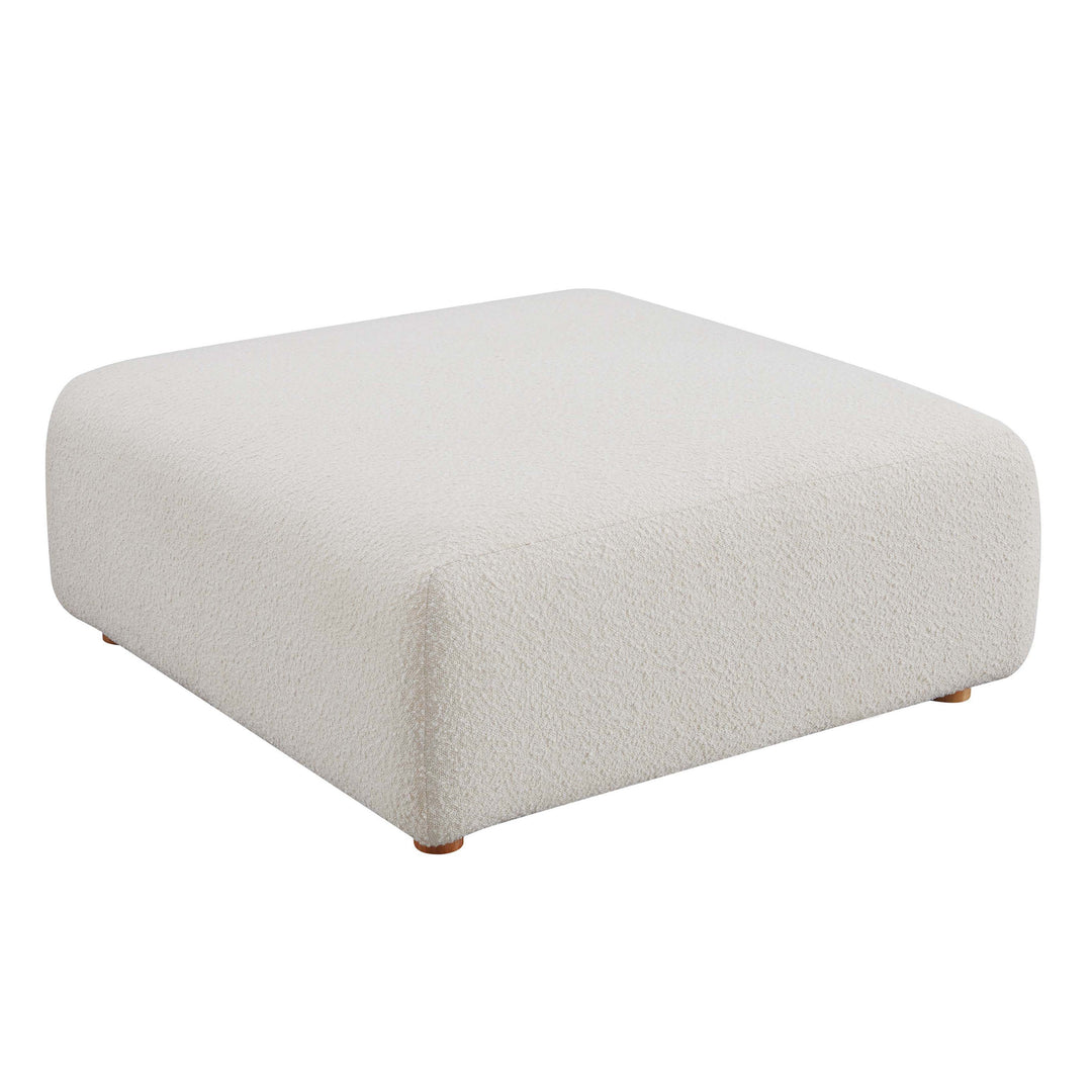 Ottoman Emory de boucle color crema.