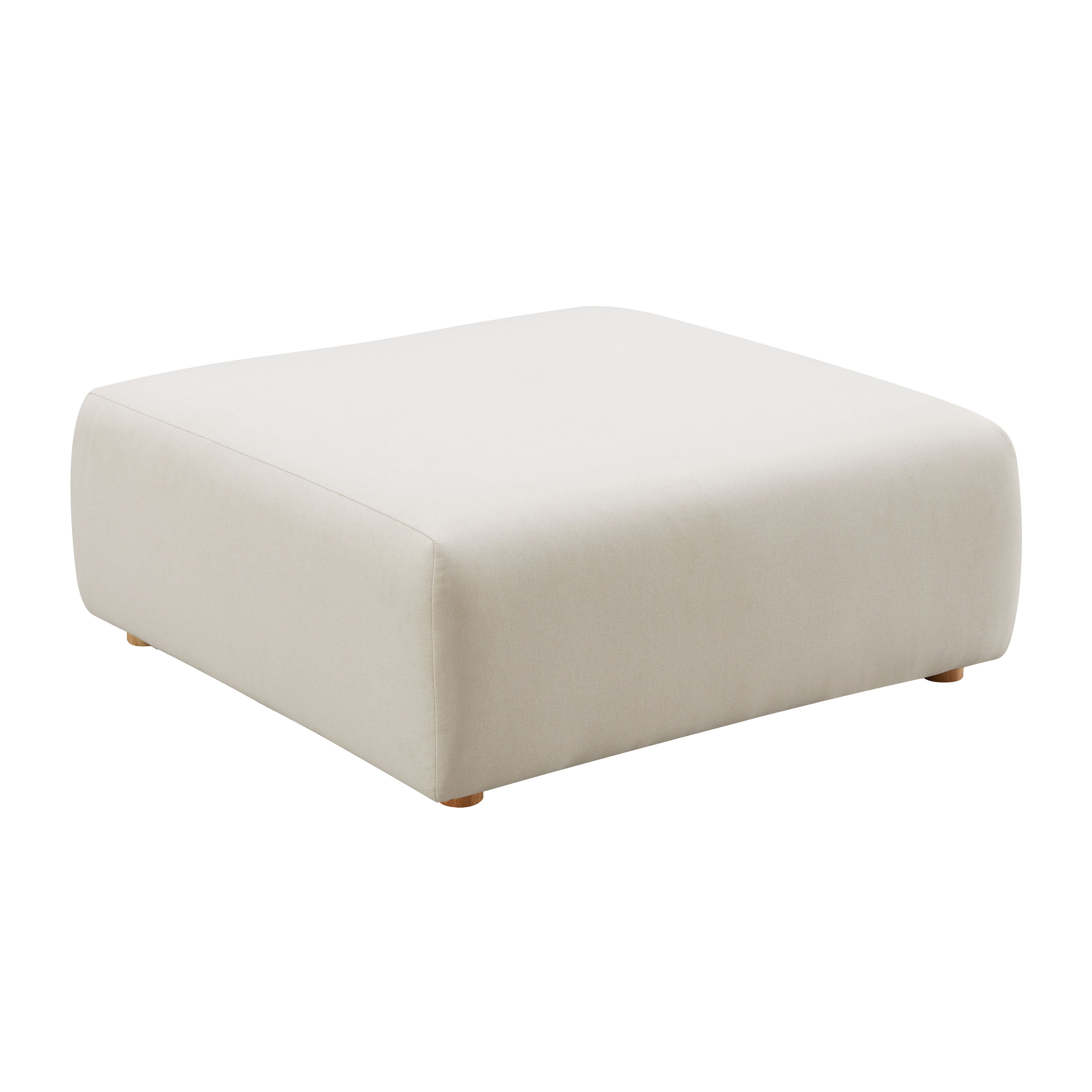 Ottoman Emory de lino color crema.