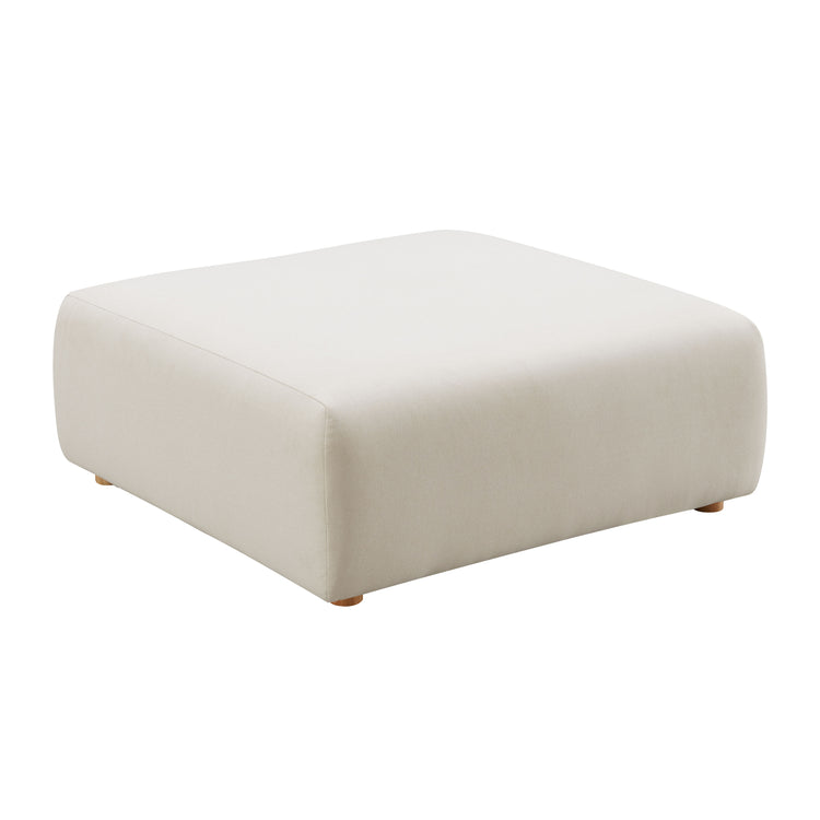 Ottoman Emory de lino color crema.