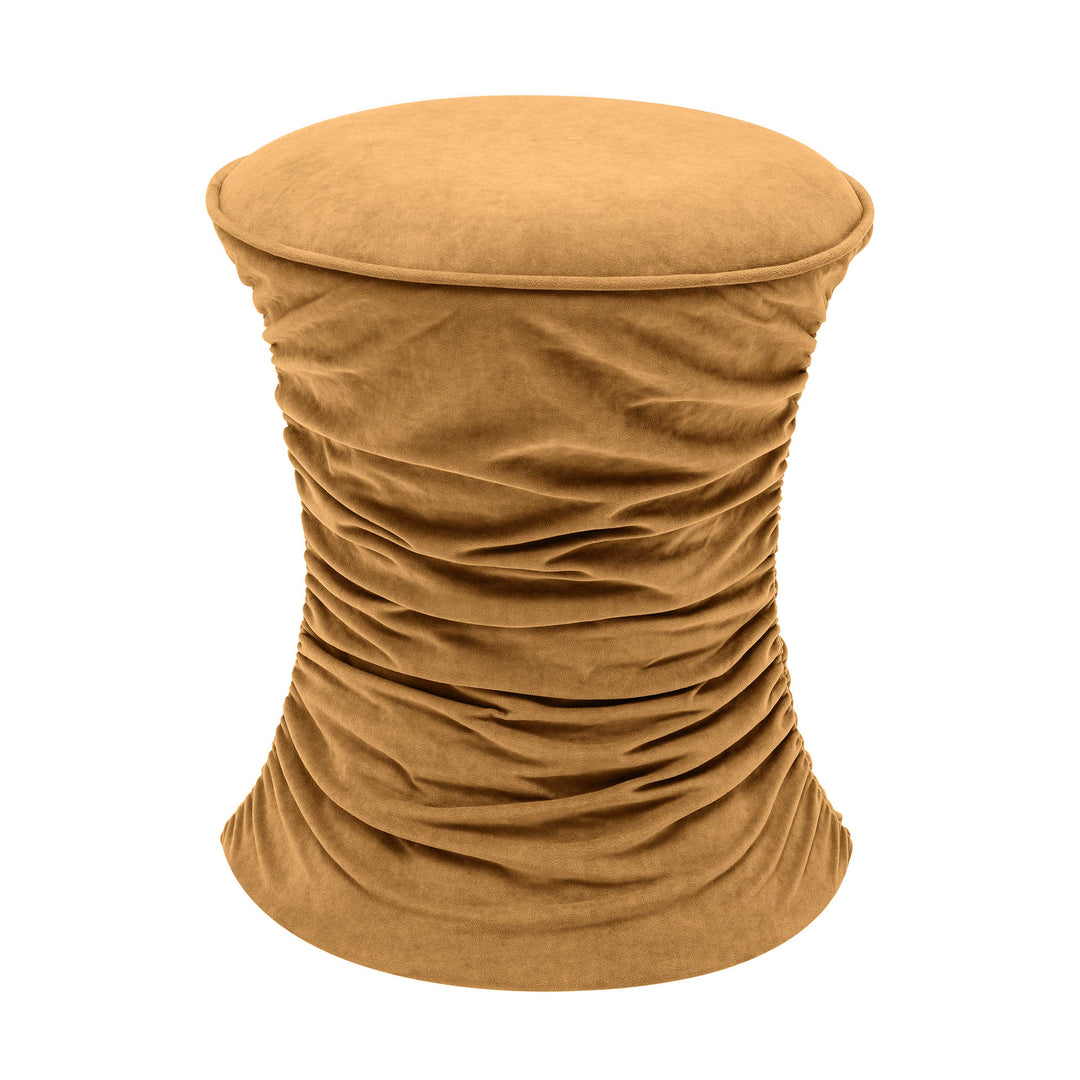 Ottoman Petra de terciopelo fruncido con altura ajustable