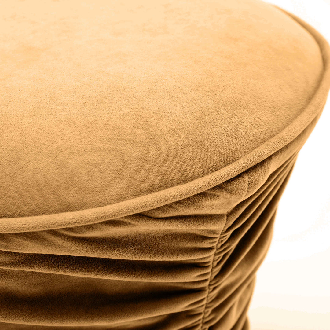Ottoman Petra de terciopelo fruncido con altura ajustable