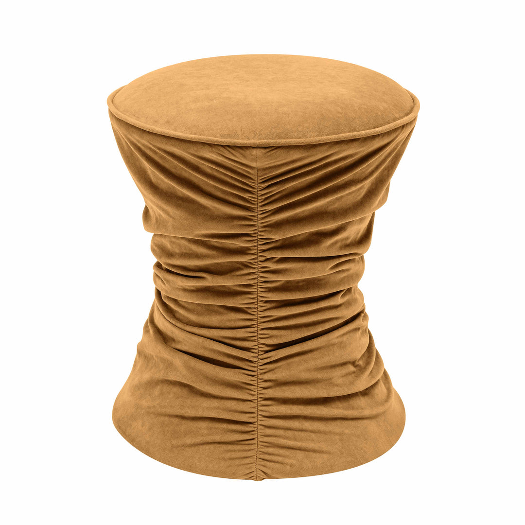 Ottoman Petra de terciopelo fruncido con altura ajustable