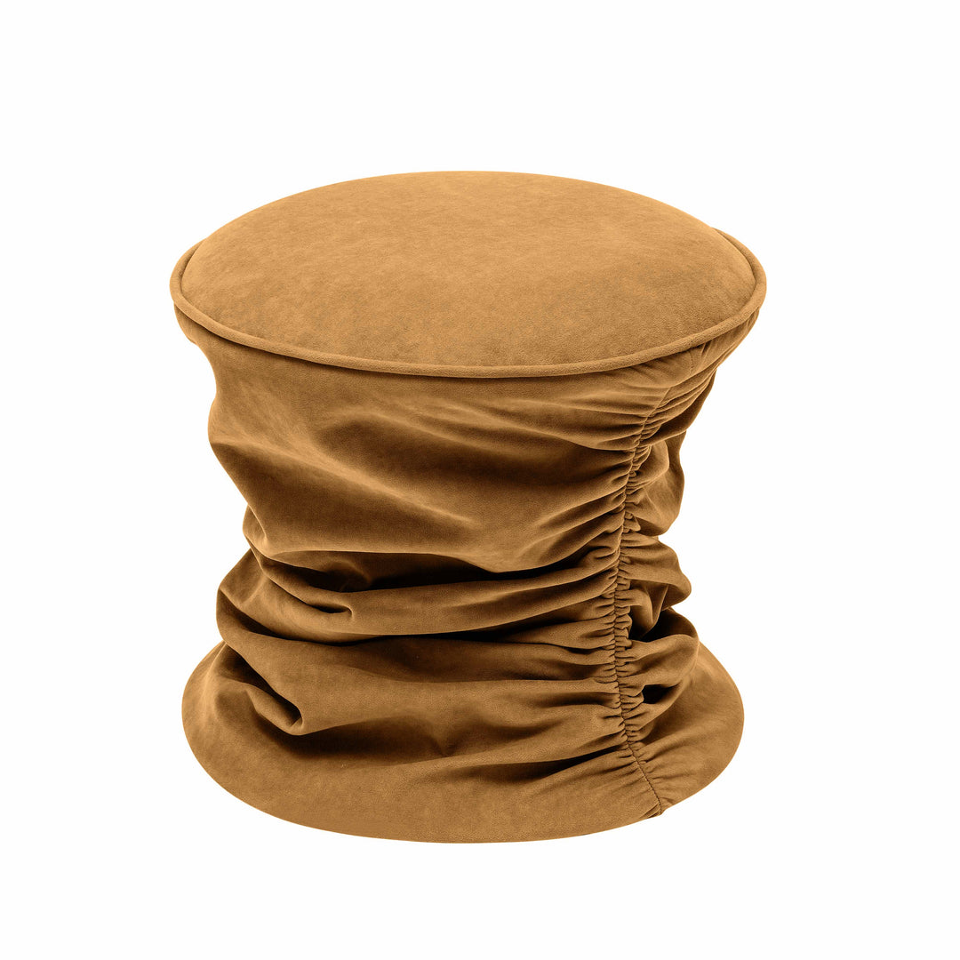 Ottoman Petra de terciopelo fruncido con altura ajustable
