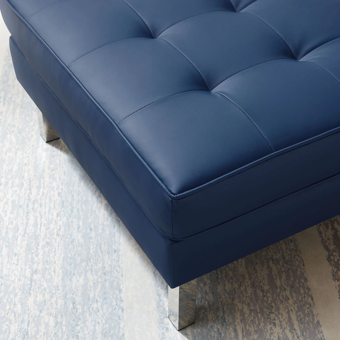 Ottoman capitoné tapizado en piel vegana Davoli