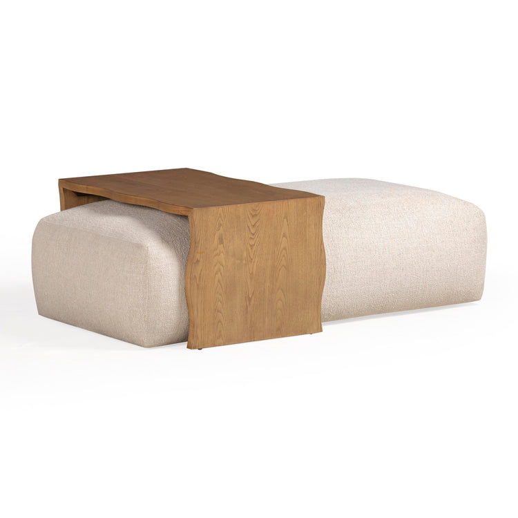 Ottoman de 54" con mesa deslizable Emiliano color crema.